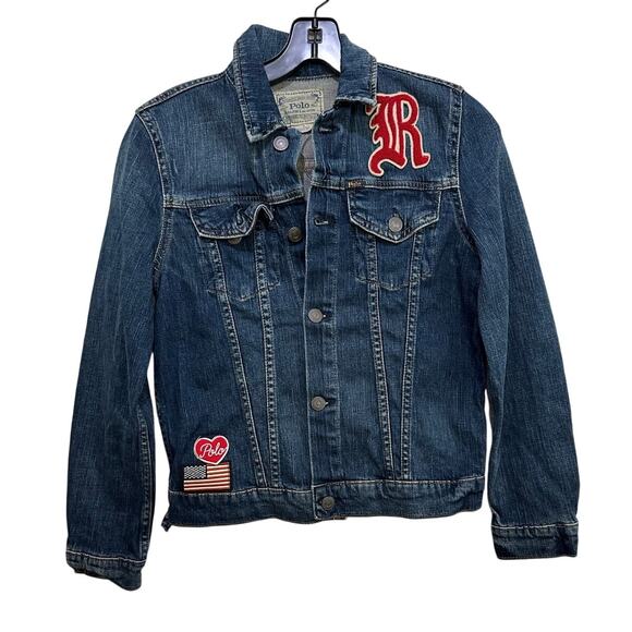 Polo by Ralph Lauren Girl's Blue Cotton Button Front Denim Jacket Size 12 - Picture 1 of 4